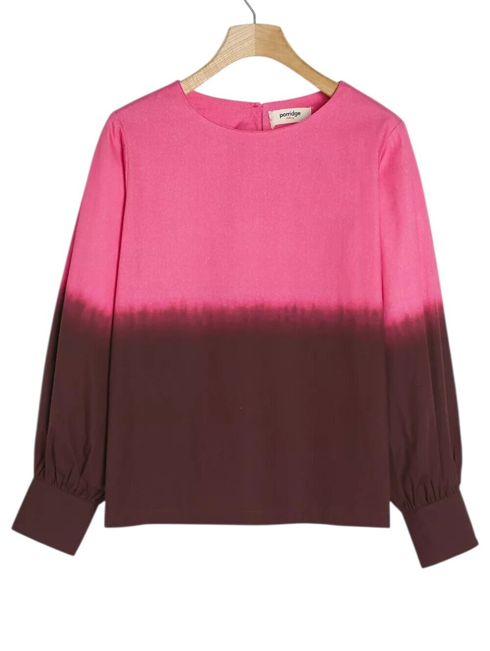 Anthropologie Porridge Dorothea Blouse Women Medium Pink Brown Dip Dye